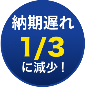 納期遅れ/3に減少！